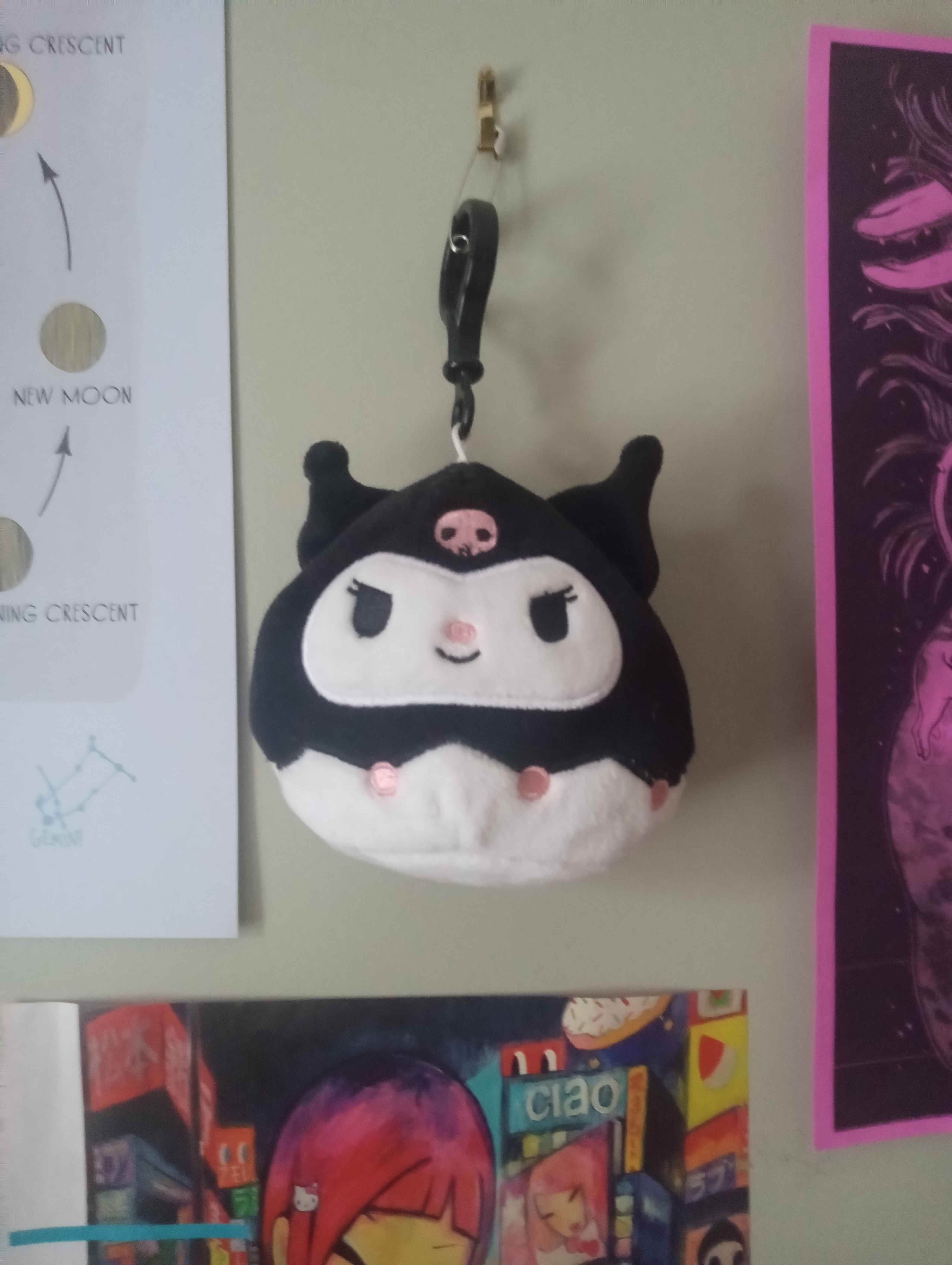 kuromi squishmallow keychain :)